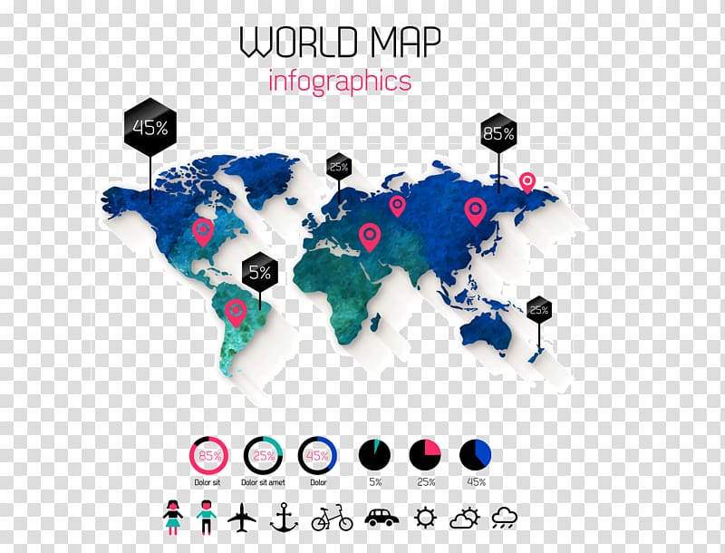 Infographic World map, world map transparent background PNG clipart