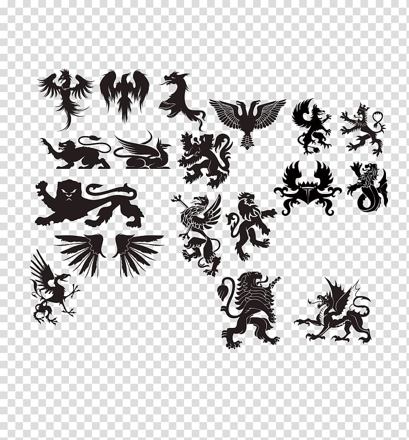 Tiger Lion Tattoo Silhouette, European animal silhouettes transparent background PNG clipart