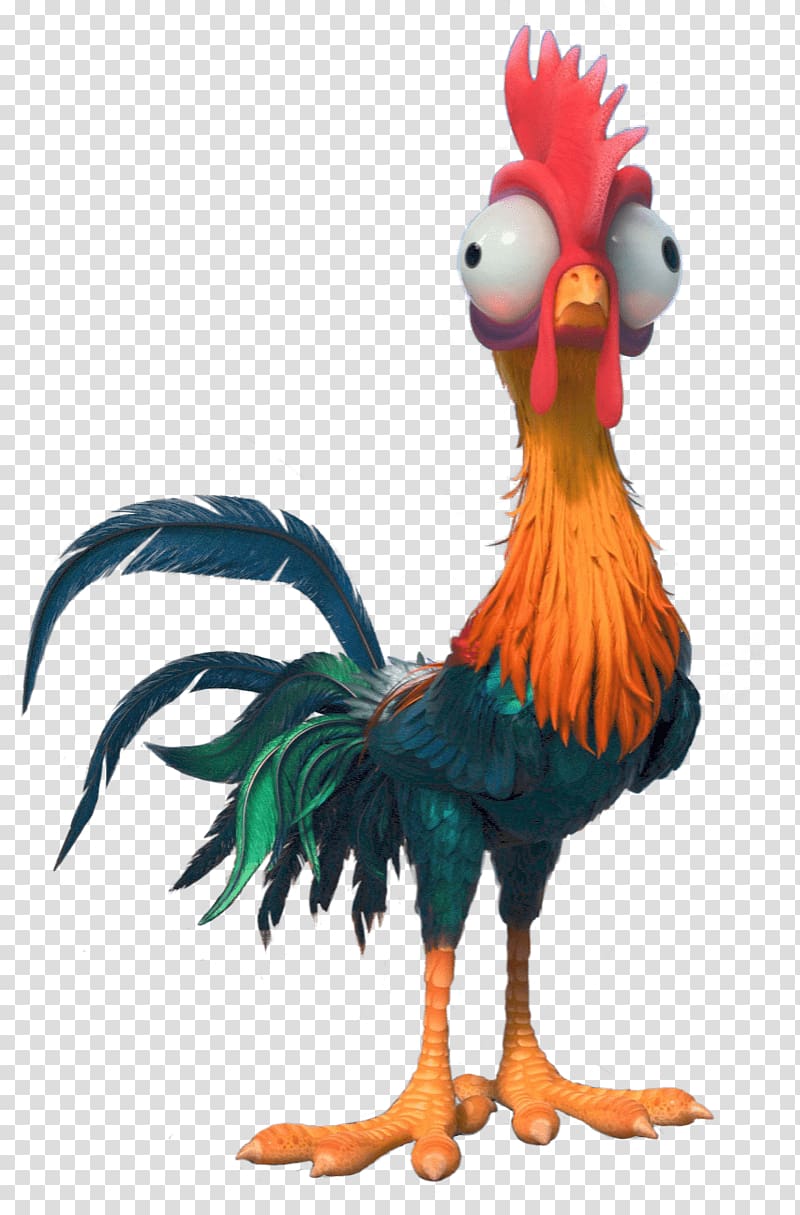 orange and green rooster character, Moana Heihei transparent background PNG clipart