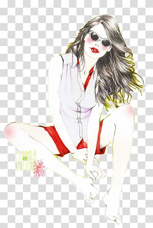 Woman Illustrator Girl, doll transparent background PNG clipart thumbnail