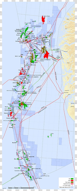 Norwegian North Sea Oil Fields Map