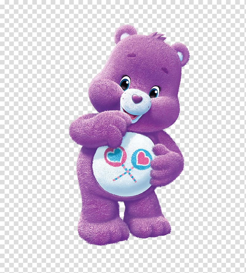 purple Care Bear character illustration, Share Bear Cheer Bear Care Bears Teddy bear, bear transparent background PNG clipart