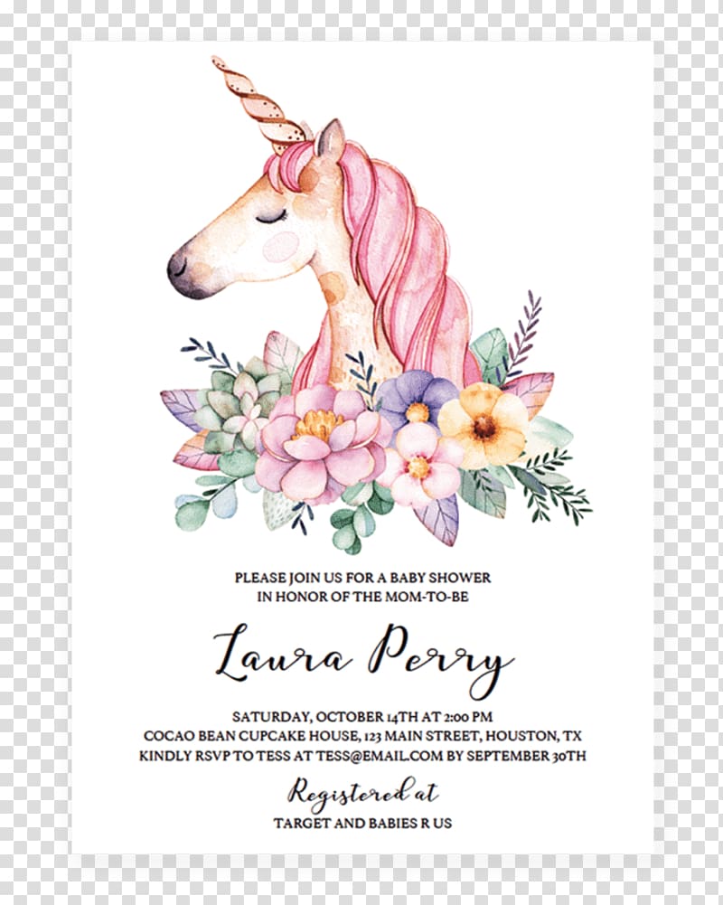 brown unicorn , Unicorn Flower Watercolor painting Canvas Poster, babyshower transparent background PNG clipart