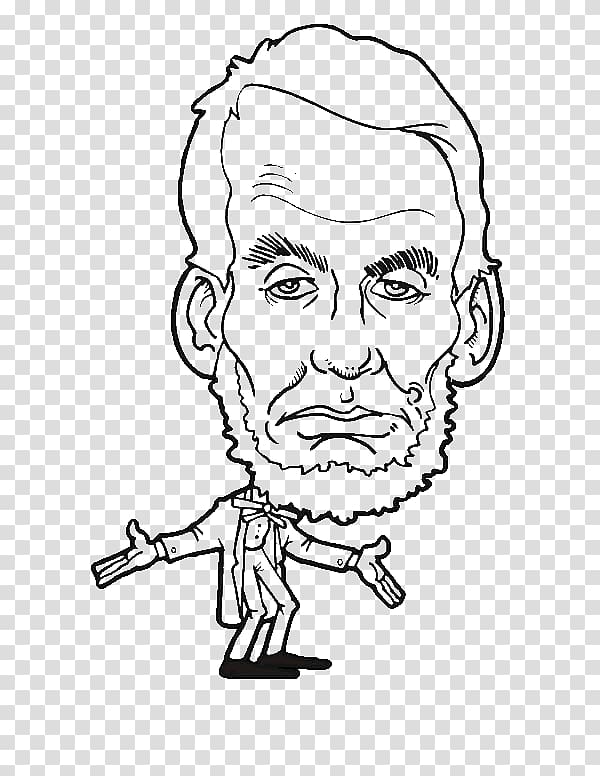 Abraham Lincoln Coloring book Lincoln Memorial Caricature Adult, Lincolns Birthday transparent background PNG clipart