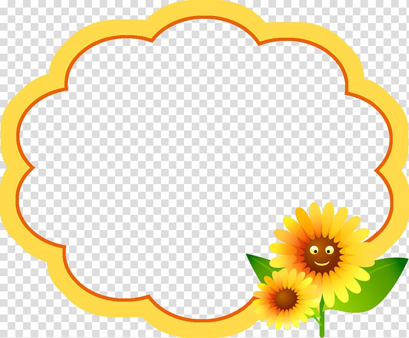 Common sunflower Frames , design transparent background PNG clipart