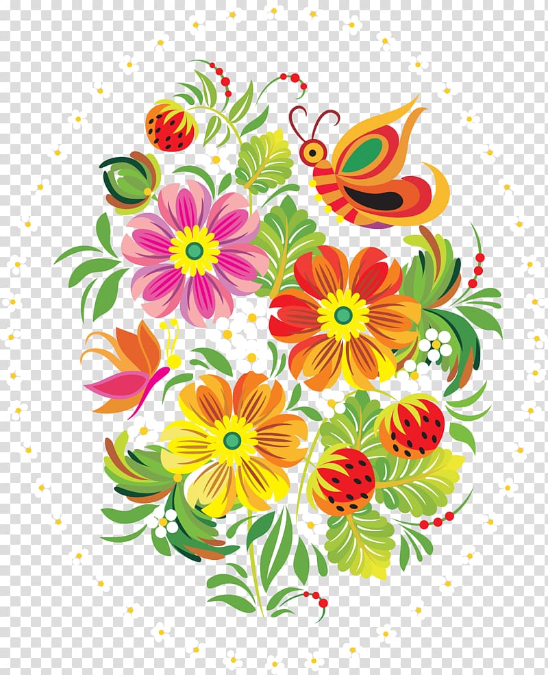 assorted-color flowers illustration, Ornament Art Floral design Flower, Floral transparent background PNG clipart