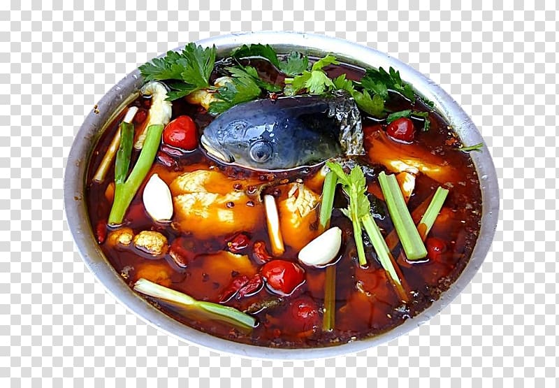 Chongqing hot pot Bouillabaisse Chongqing hot pot Mala sauce, Spicy fish transparent background PNG clipart