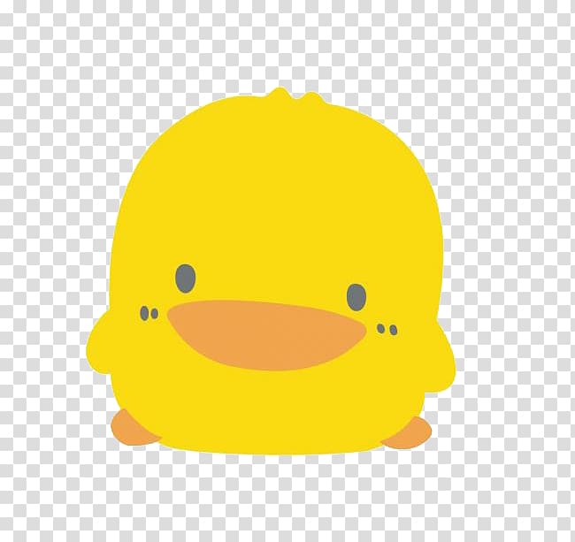 Duck Smiley Yellow Beak, Cute little yellow duck transparent background PNG clipart