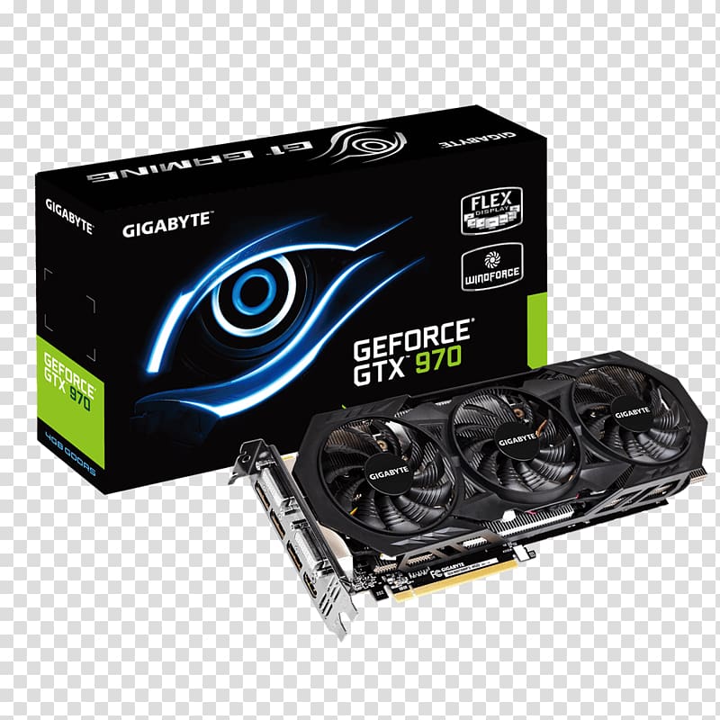 Graphics Cards & Video Adapters MSI GTX 970 GAMING 100ME GeForce GDDR5 SDRAM Gigabyte Technology, nvidia transparent background PNG clipart