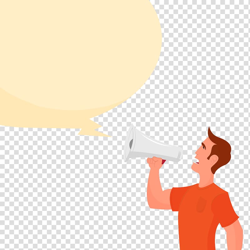 man holding megaphone illustration, Euclidean Message Yellow Dialogue Illustration, Business Speaker transparent background PNG clipart