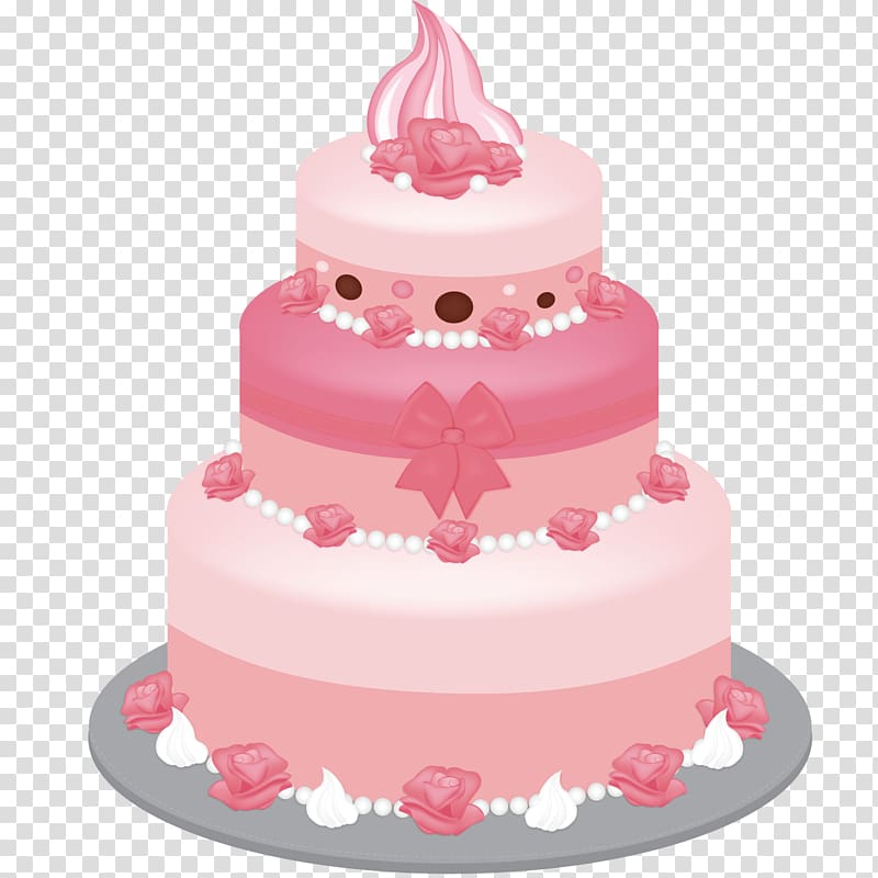 Birthday cake Icing Layer cake Wedding cake, Pink cake transparent background PNG clipart