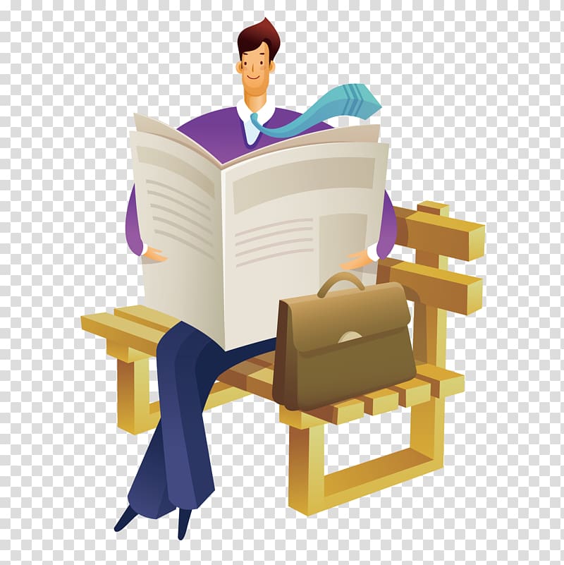 The man who reads the newspaper transparent background PNG clipart