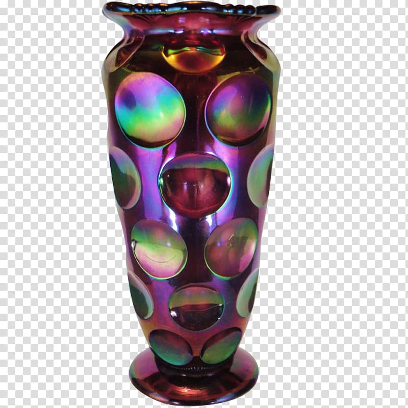 Eda glasbruk Vase Carnival glass, Purple Vase transparent background PNG clipart