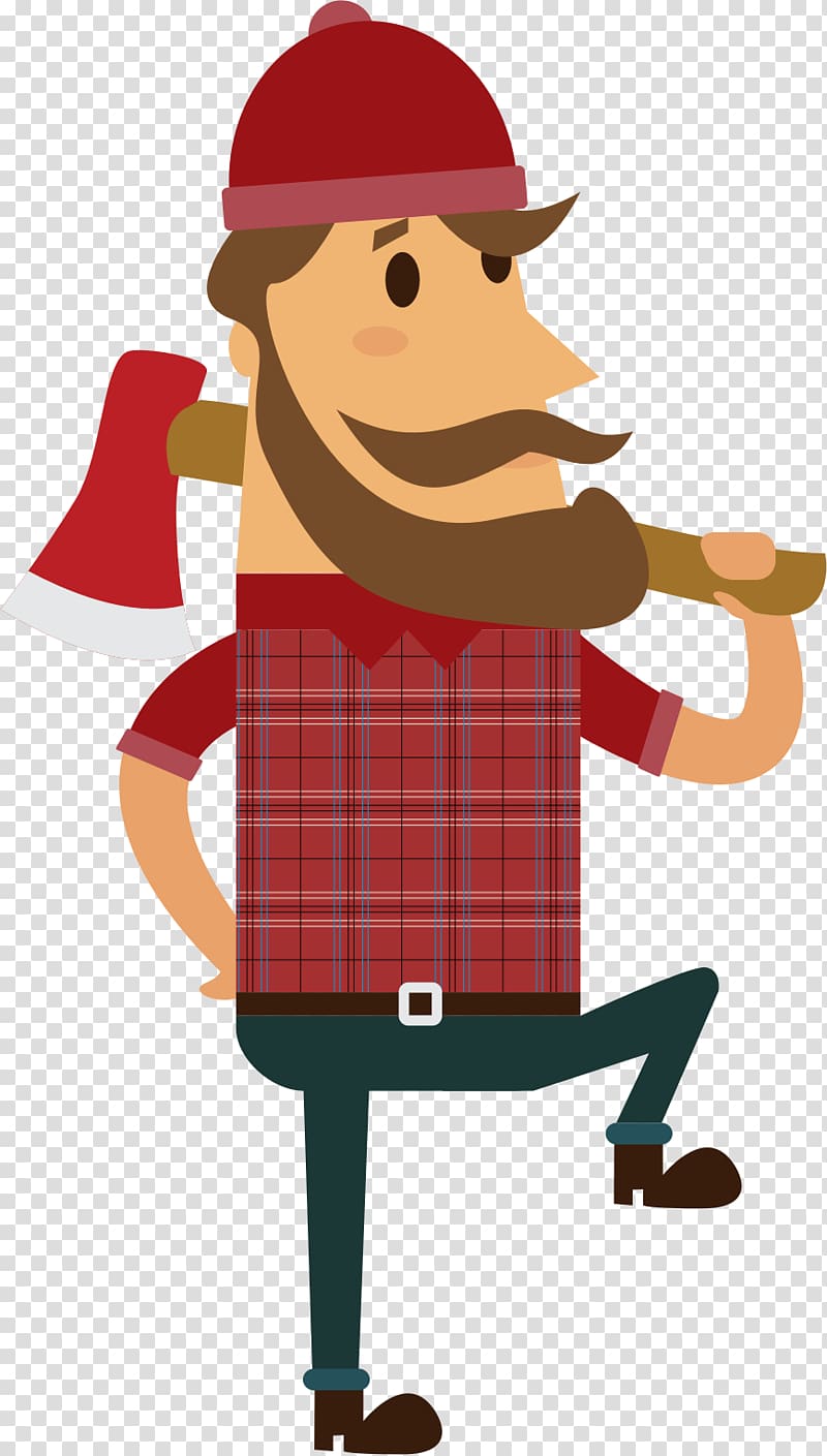 Lumberjack Paul Bunyan , chainsaw transparent background PNG clipart