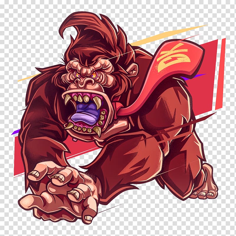 Illustrator Graphic design Illustration, Red Gorilla transparent background PNG clipart