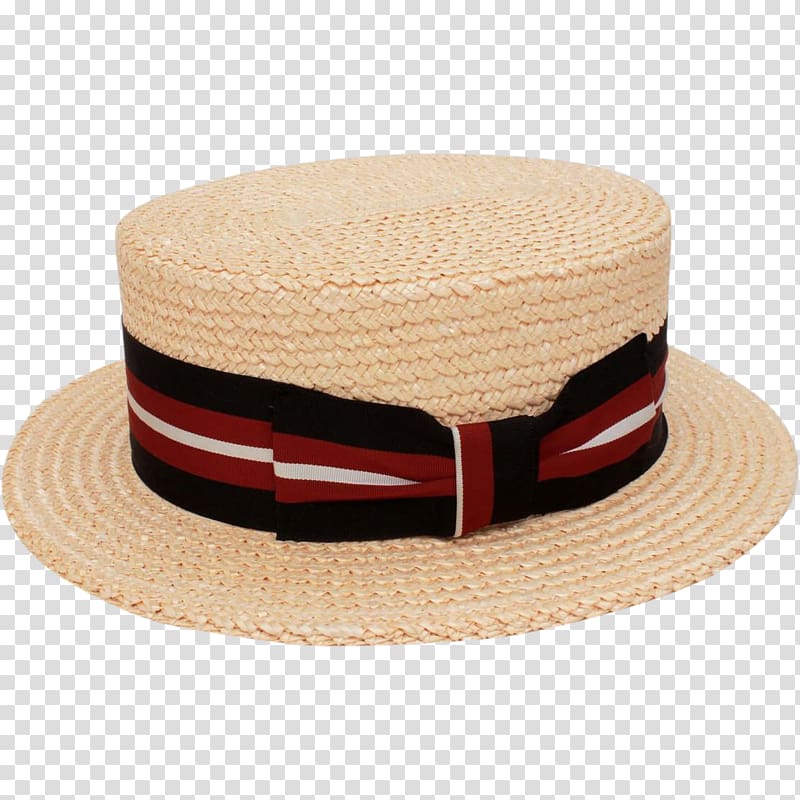 Boater Straw hat Fedora Cap, red white hat transparent background PNG clipart