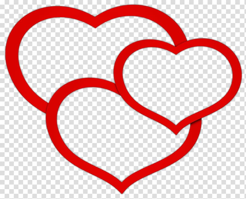 red heart illustration, Icon , Red Triple Hearts transparent background PNG clipart