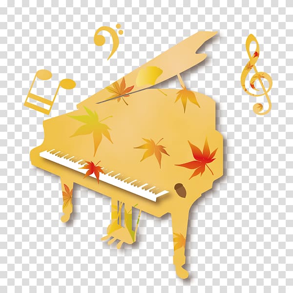 Autumn , Piano and autumn leaves illus, others transparent background PNG clipart