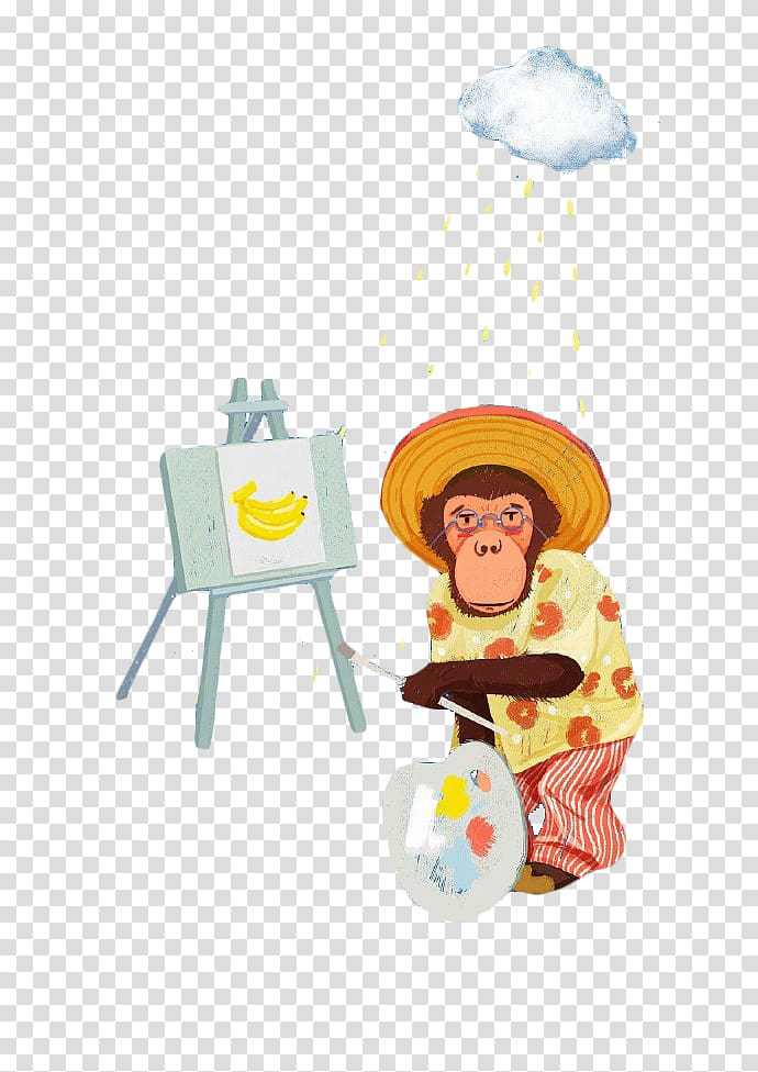 Text Cartoon Illustration, Cartoonist orangutan transparent background PNG clipart