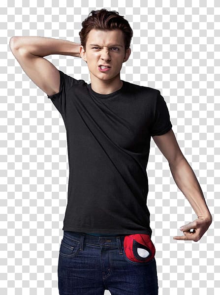Tom Holland Spider-Man: Homecoming T-shirt Iron Man, spider-man transparent background PNG clipart