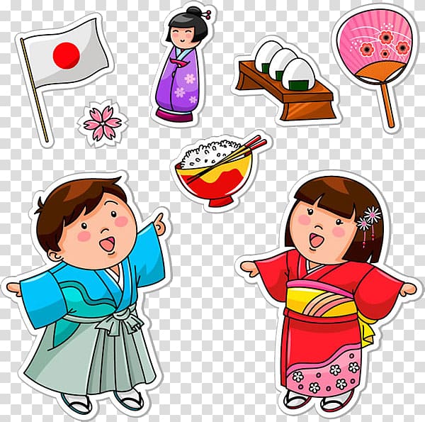 Japanese Cuisine Child Cartoon, Japanese family life cartoon transparent background PNG clipart