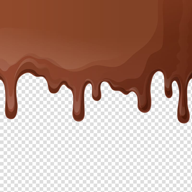 brown paint illustration, Chocolate bar Hot chocolate Milk, Material sliding down chocolate sauce transparent background PNG clipart