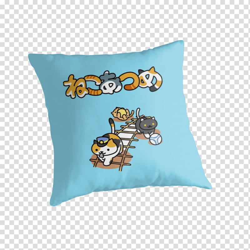 Cat Neko Atsume Cushion Throw Pillows, Cat transparent background PNG clipart