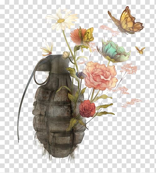 Artist Printmaking Illustration, Watercolor grenade flower transparent background PNG clipart