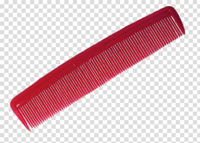 red plastic hair comb, Comb Red transparent background PNG clipart