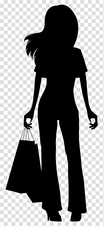 Shopping Silhouette Woman , Bags Girl transparent background PNG clipart