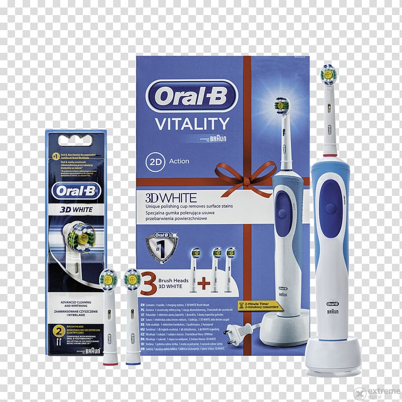 Oral-B Vitality White + Clean Electric toothbrush Oral-B 3D White, Toothbrush transparent background PNG clipart