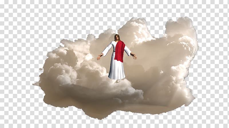 Jesus standing on clouds , Cloud Bible God Seven trumpets Angel, jesus christ transparent background PNG clipart
