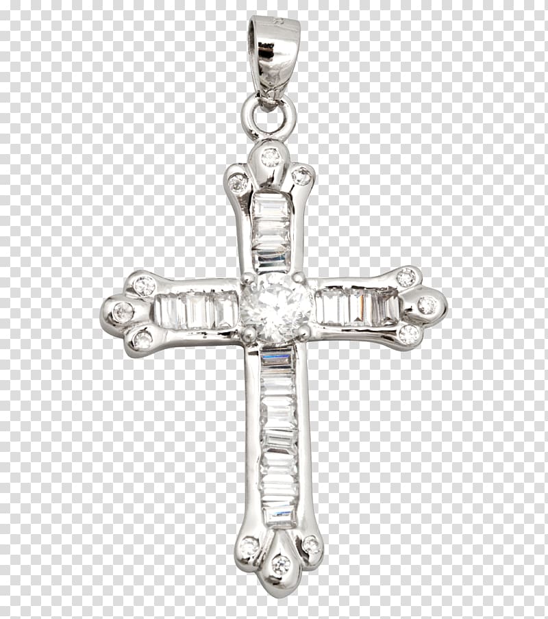 Earring Silver Cross Jewellery Charms & Pendants, cross transparent background PNG clipart