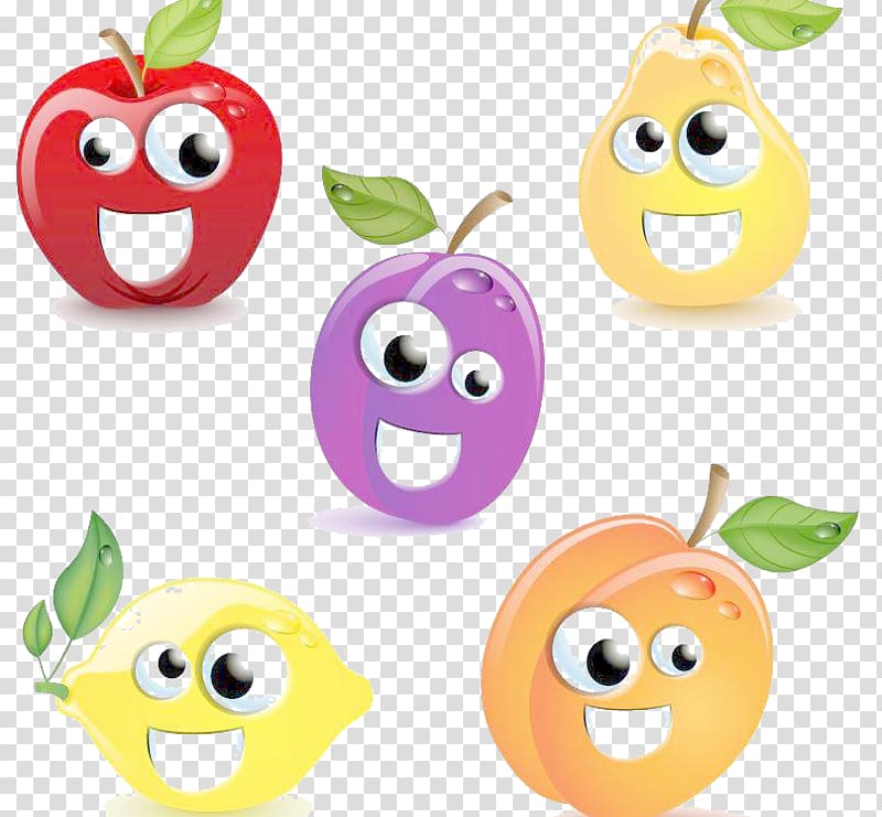 Fruit Auglis Cartoon, Creative smiley fruit material transparent background PNG clipart