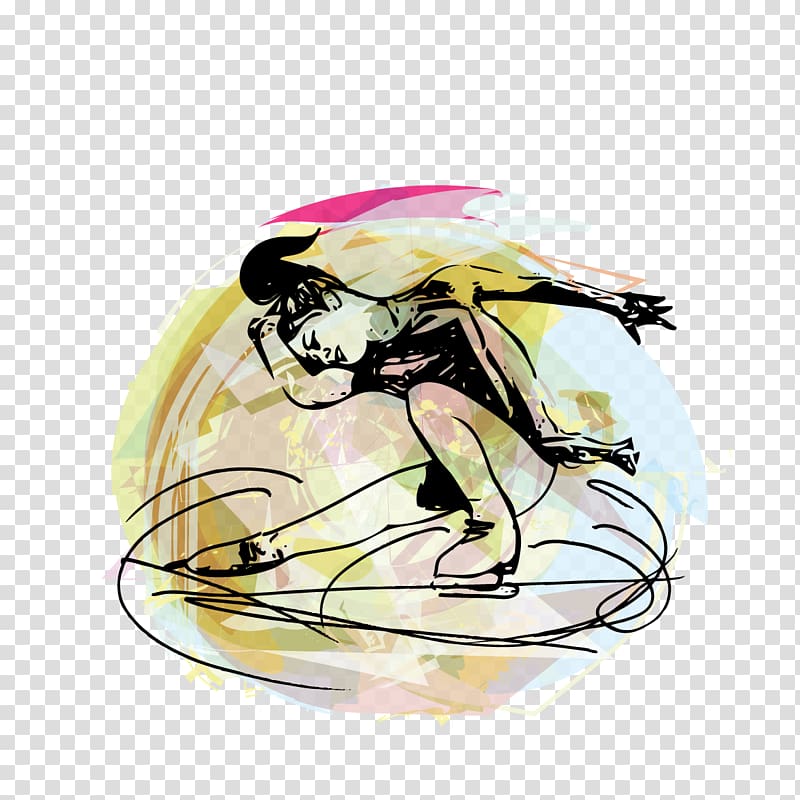 Ice skating Figure skating , watercolor dancers transparent background PNG clipart