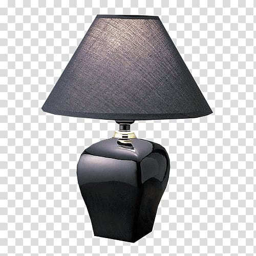 Table Lamp Lighting Electric light Ceramic, Black table lamp transparent background PNG clipart