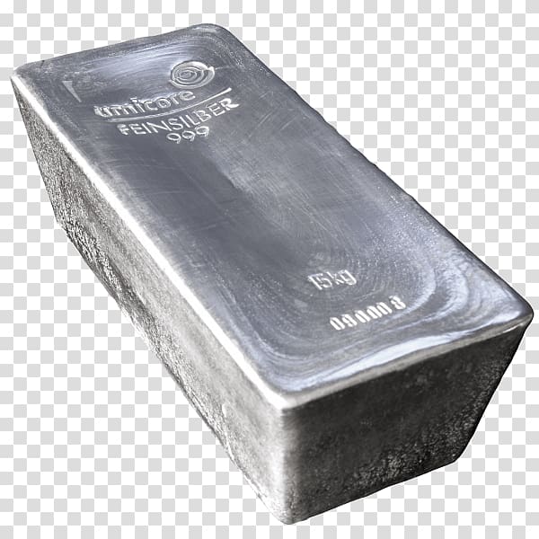 Silver Ingot Umicore Gold bar, silver transparent background PNG clipart