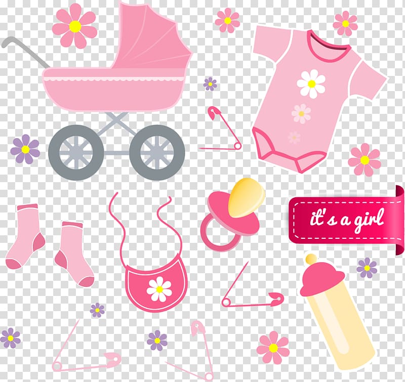bassinet, onesie, pacifier, and feeding bottle , Infant Clothing Baby announcement Euclidean , baby clothes transparent background PNG clipart
