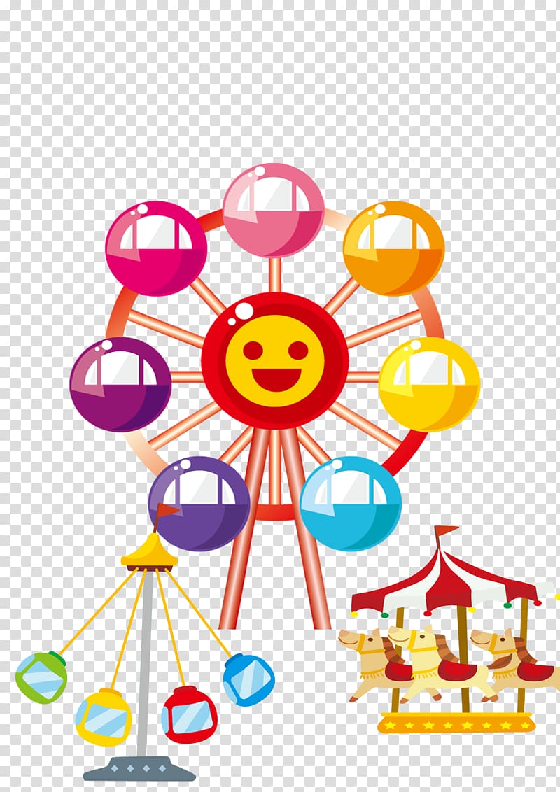 Playground Amusement park Cartoon Illustration, Amusement park transparent background PNG clipart