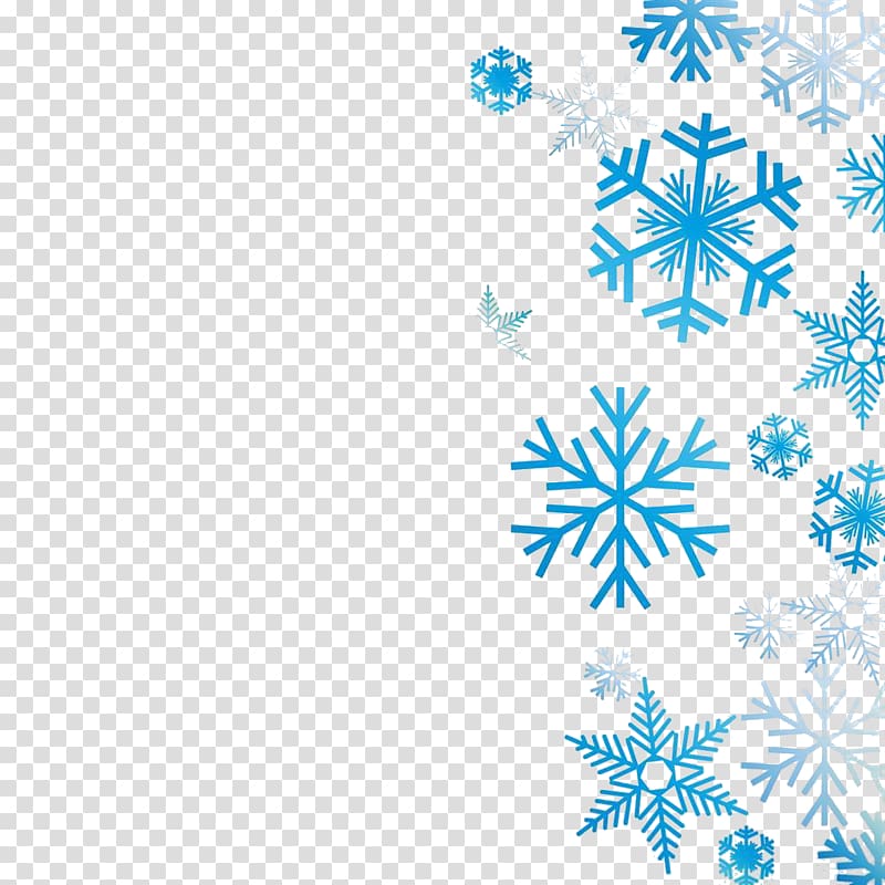 Blue Winter Illustration, Blue snowflakes transparent background PNG clipart