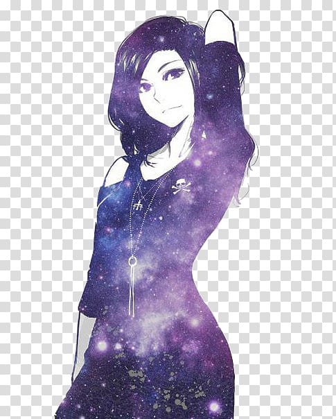 Anime Girl Manga Drawing Galaxy Girl Anime Girl Transparent Background Png Clipart Hiclipart