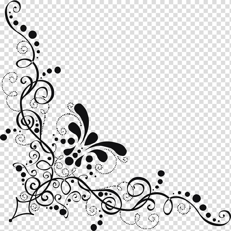 black graphic design frame, Ornament , Angle lace transparent background PNG clipart