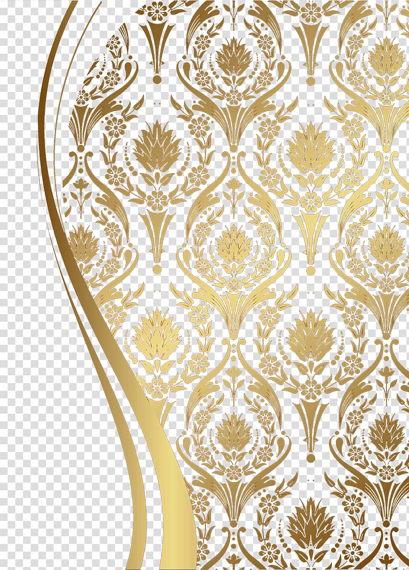 Motif Pattern, Golden European pattern, gold floral wall decor transparent background PNG clipart