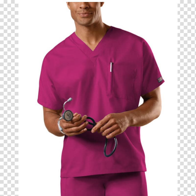 Gloria Kay Uniforms & Scrubs T-shirt Top Raspberry, T-shirt transparent background PNG clipart