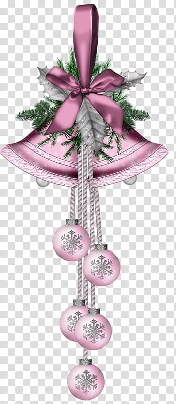 Candy cane Christmas ornament , Ribbon Decorations transparent background PNG clipart