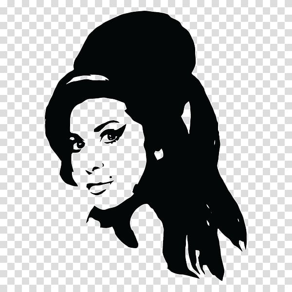 silhouette of woman's face, Amy Winehouse Adhesive Sticker Drawing Paper, mural transparent background PNG clipart