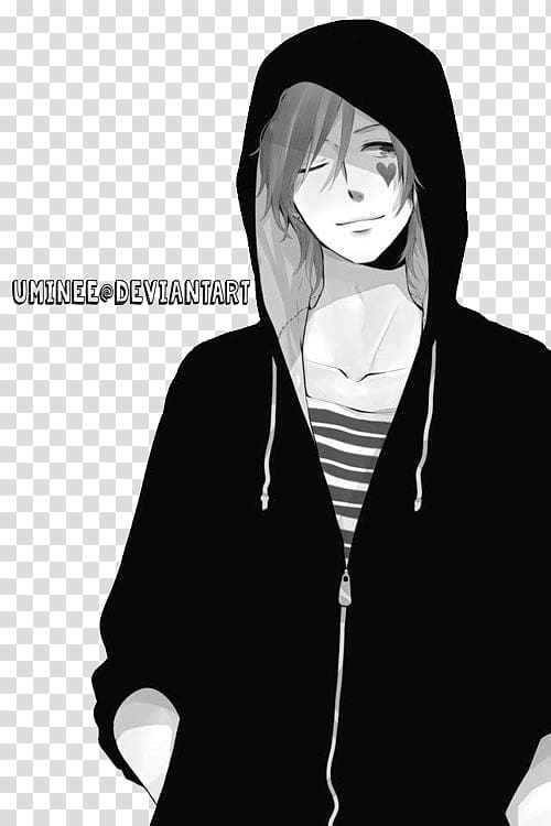  anime dibujo en blanco y negro manga, anime boy PNG Clipart