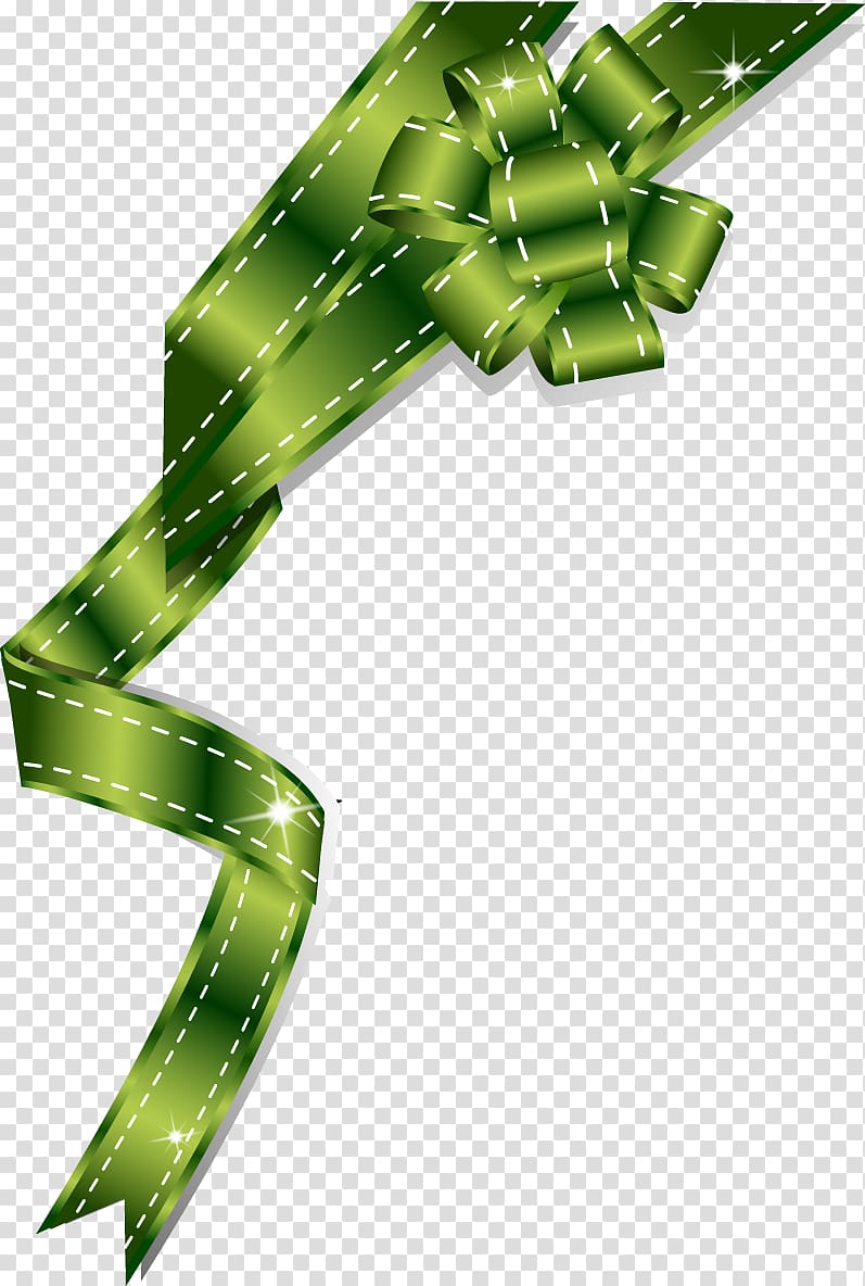 Paper , decorative gift green ribbon transparent background PNG clipart