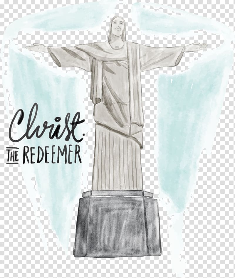 Christ the Redeemer Corcovado Statue, Ink Jesus statue transparent background PNG clipart