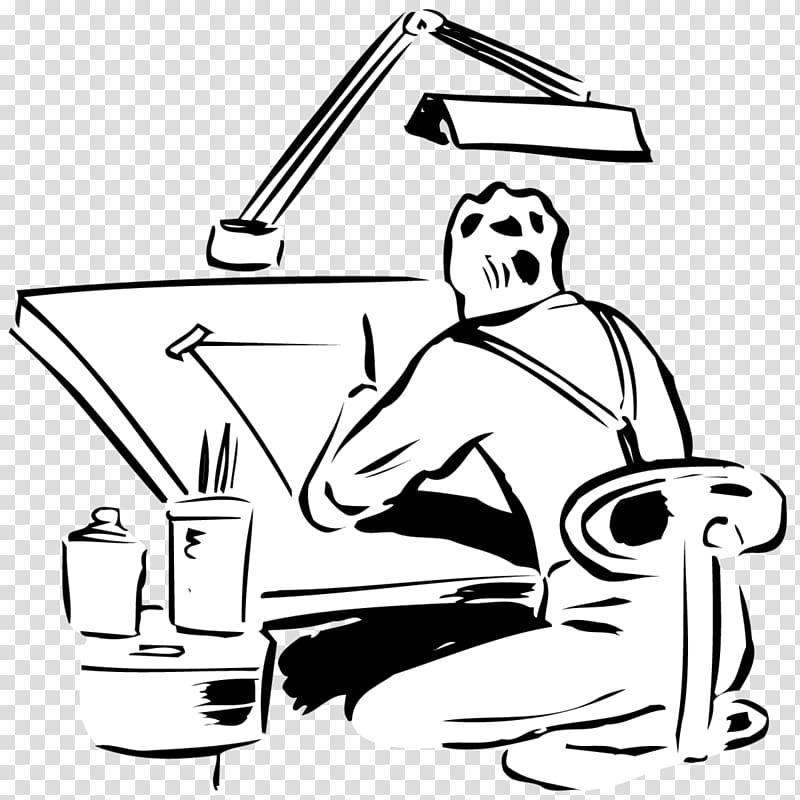 man draws on table , Architectural drawing Painting Architecture , architect transparent background PNG clipart